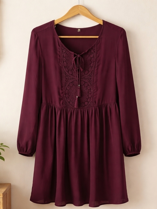 Daniel Rainn Dresses & Skirts - Women's Long-Sleeve Dress in Burgundy Large